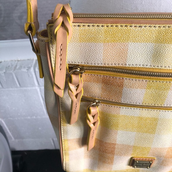 Dooney & Bourke Triple Zip Crossbody in Yellow - Picture 3 of 7